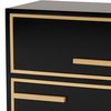 Baxton Studio Giolla Contemporary Glam and Luxe Black Finished Wood and Gold Metal 2Drawer Nightstand 221-12456-ZORO